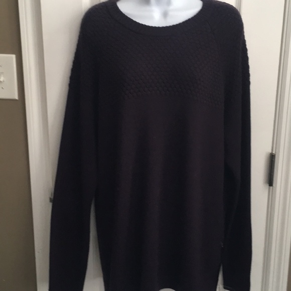 Aran Sweater Crew Dark Purple